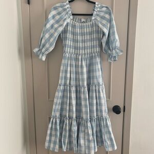 Ivy City Co. Mia Gingham Dress in blue